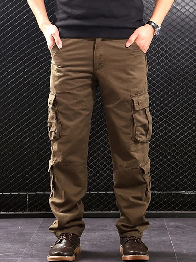 Men's Cargo Trousers Hiking Pants Pocket Plain Comfort Breathable Outdoor Daily
