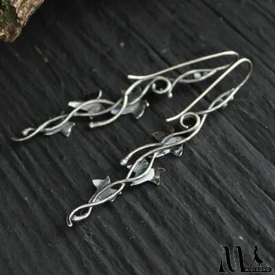 MidiSono - Ivy Leaf Alloy Dangle Earrings