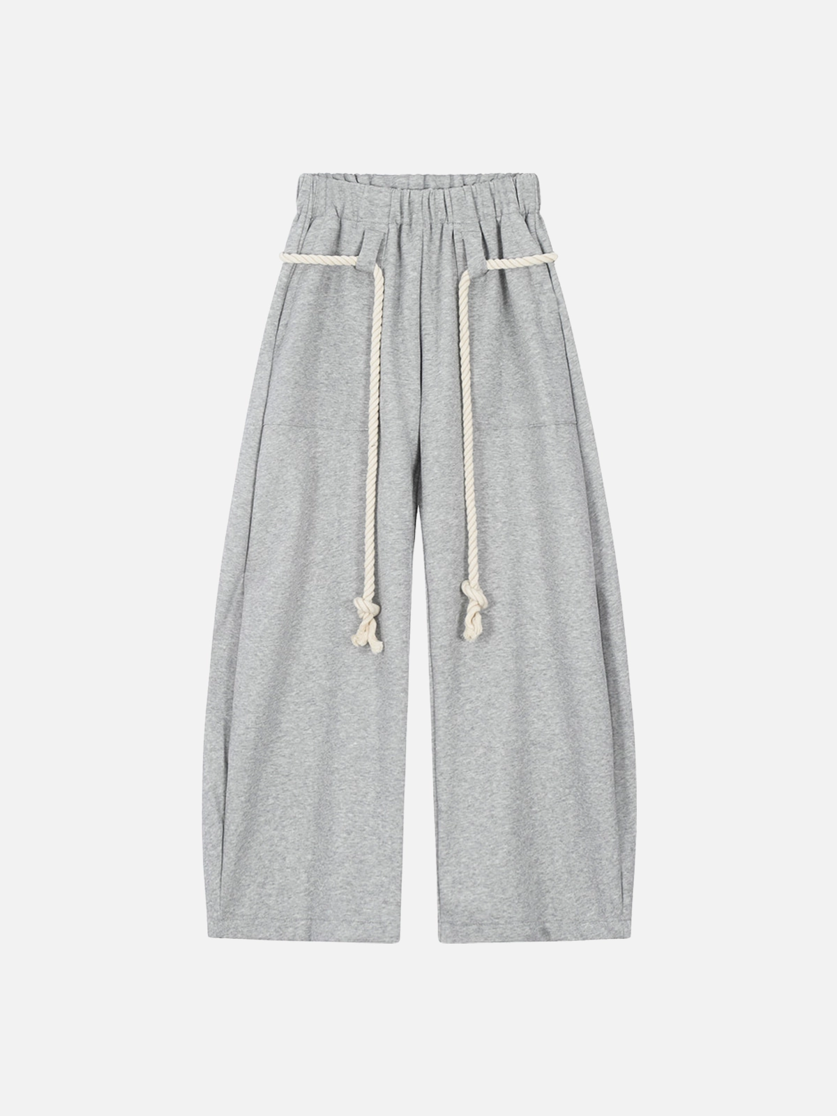 Grey Act Chic Basic Waist Rope Baggy Sweatpants Front