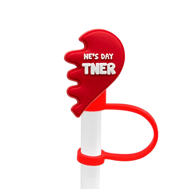 Love Cartoon Silicone Straw Cap 8-10 Straw Dust Cap Dust Cover Personalized Beverage Straw Sleeve Spot