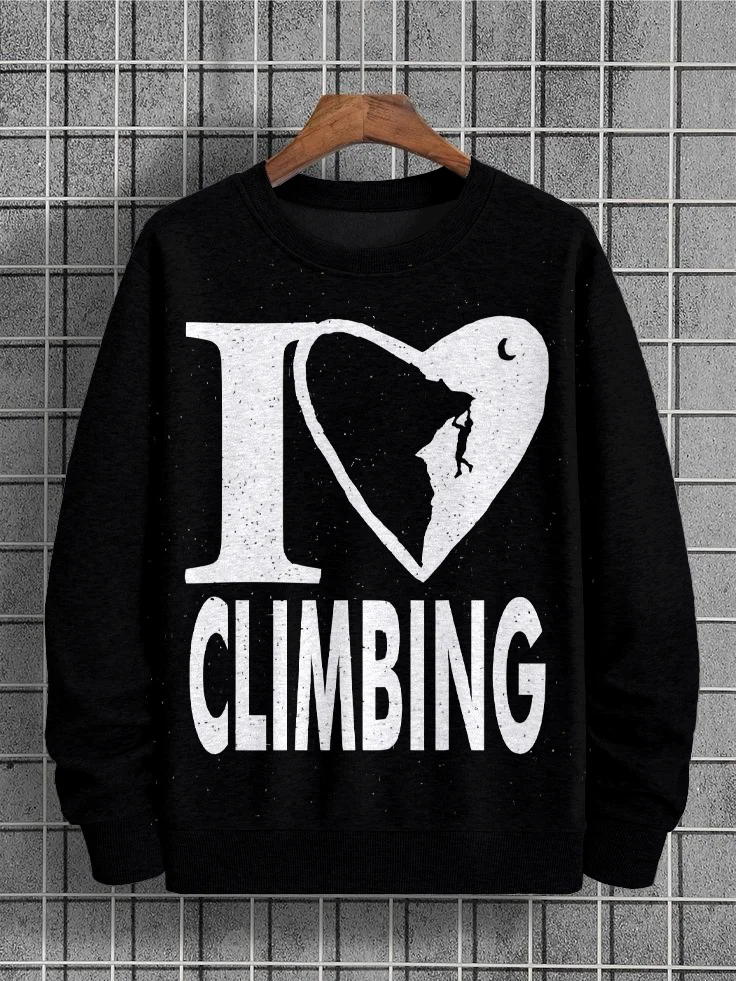 Men's I Love Climbing Art Print Casual Sweatshirt
