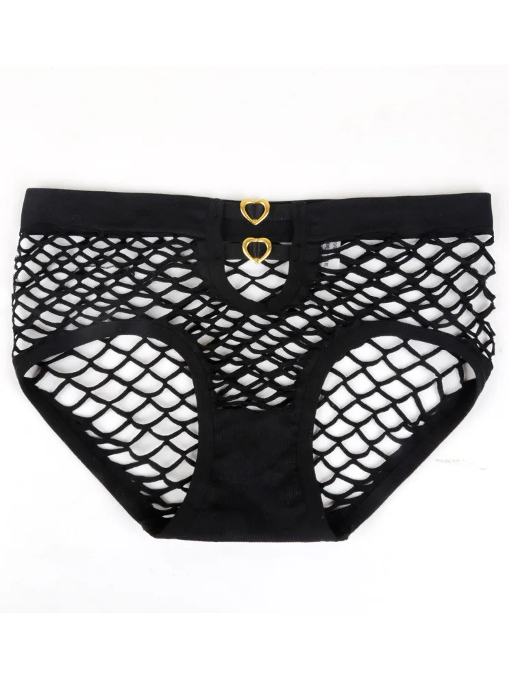 pearlsvibe -  Mesh Cotton File Medium Waist Underwear