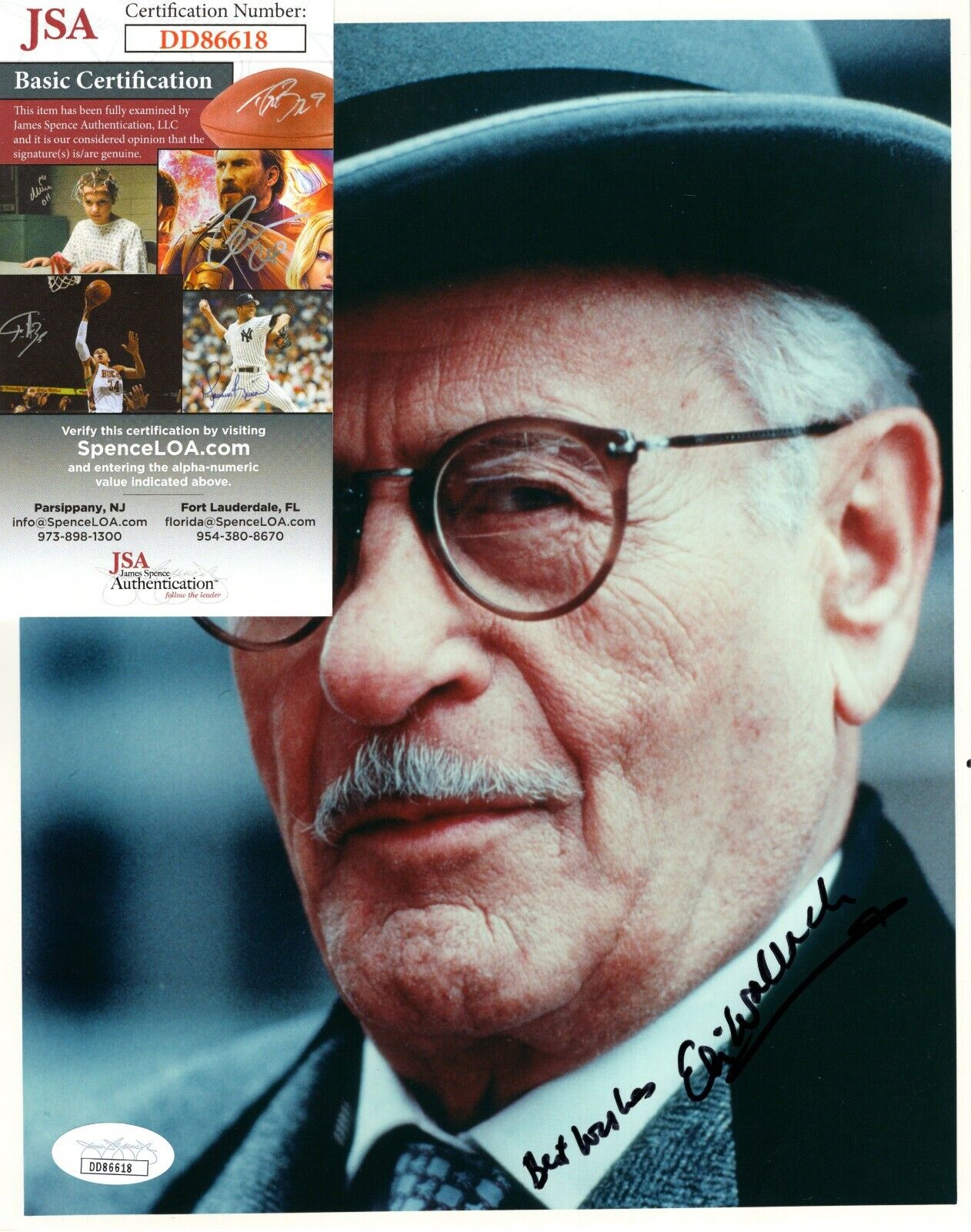 Eli Wallach Actor Movie Star Hand Signed Autograph 8x10 Photo Poster painting JSA COA