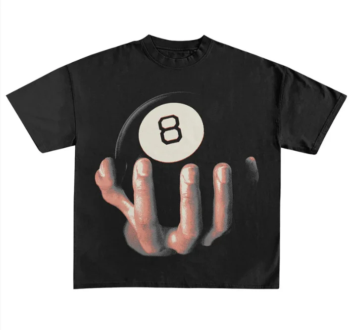 8-Ball Graphic Vintage T-Shirt Hip Hop Tops Tees at Hiphopee