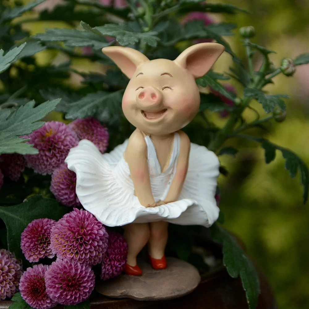 Everyday Collection New Year Cute Pig Figurine Miniature Fairy Garden Decoration hogar ornaments Home Desk Decor Gift