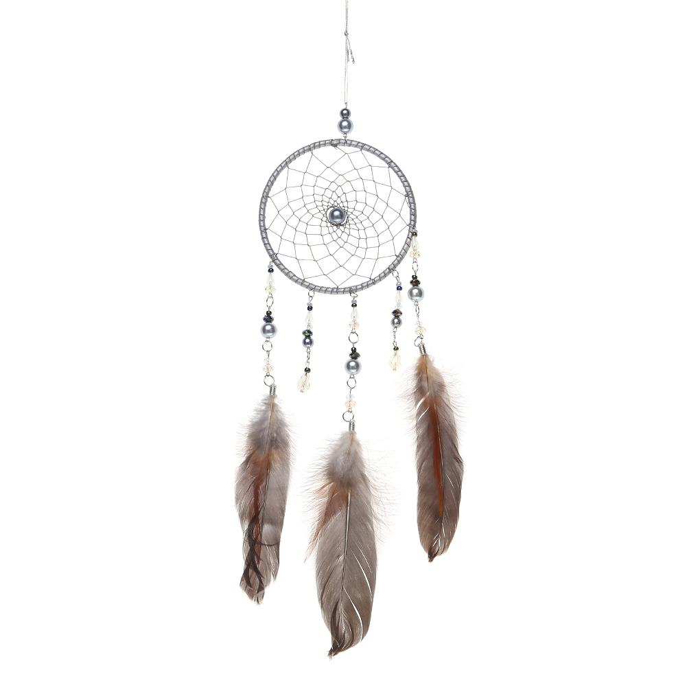 

Silver Feathers Dreamcatcher Handmade Dream Catcher Net Wall Hanging Decor, 501 Original