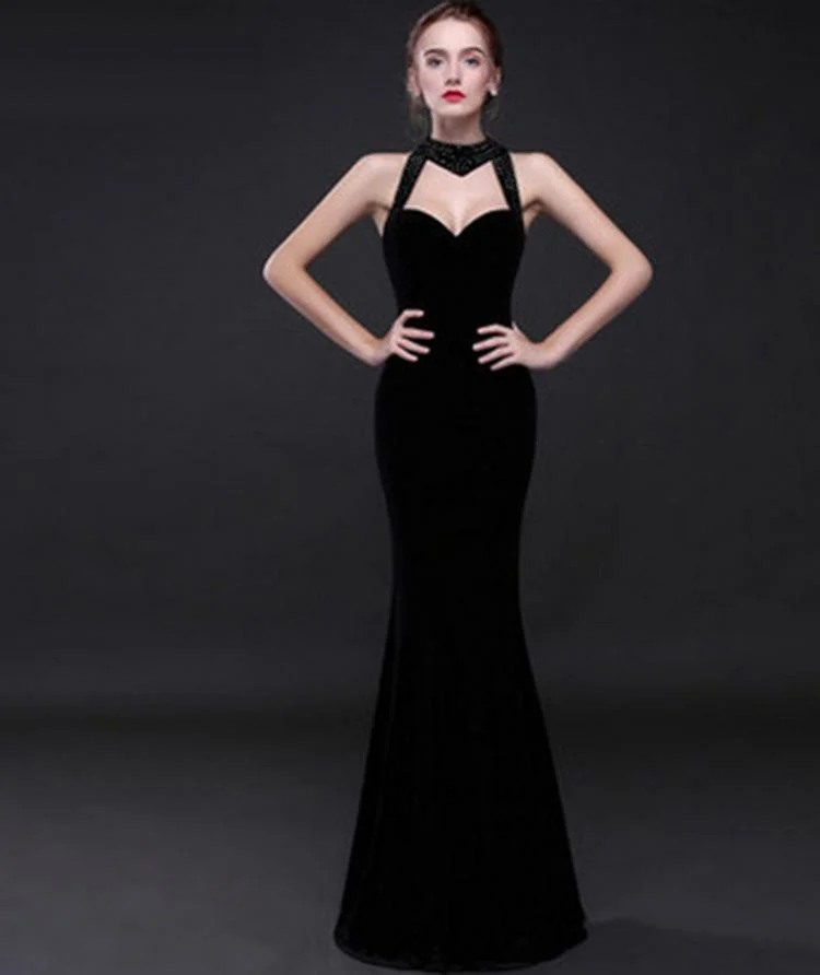 Promsstyle Promsstyle Halter velvet elegant evening dress Prom Dress 2023