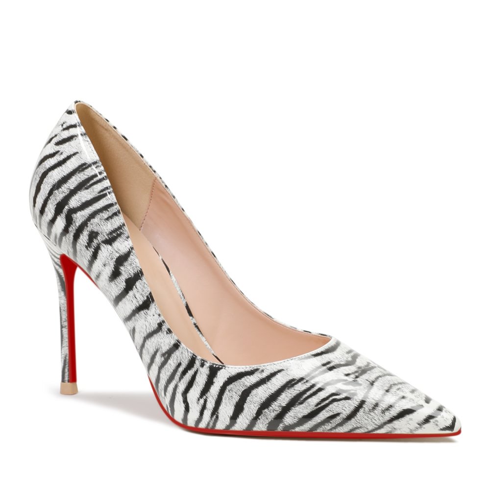 100mm Women's Red Bottom High Heels Party Daily Patent Pumps-MERUMOTE