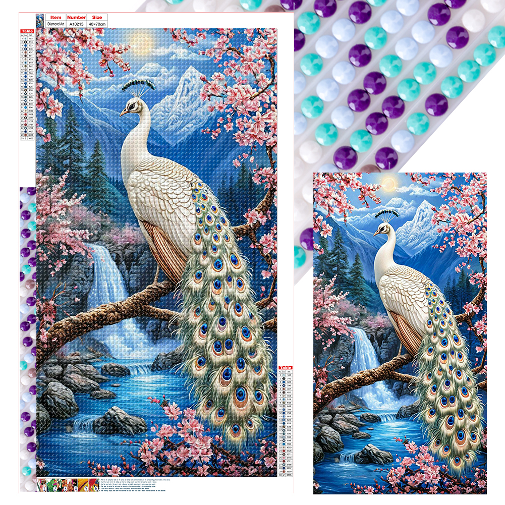 Peacock 40*70cm(canvas) full round drill diamond painting