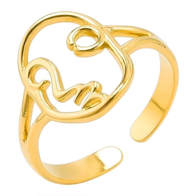 Minimalist Solid Color 304 Stainless Steel 18K Gold Plated Plating Rings