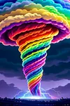 Luxury AB Velvet Diamond Painting Kit - Rainbow Tornado