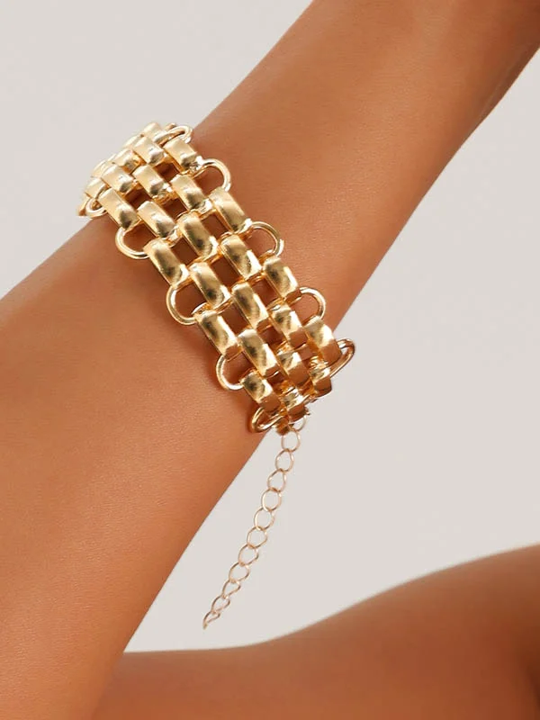 Split-Joint Solid Color Hollow Bracelet Accessories