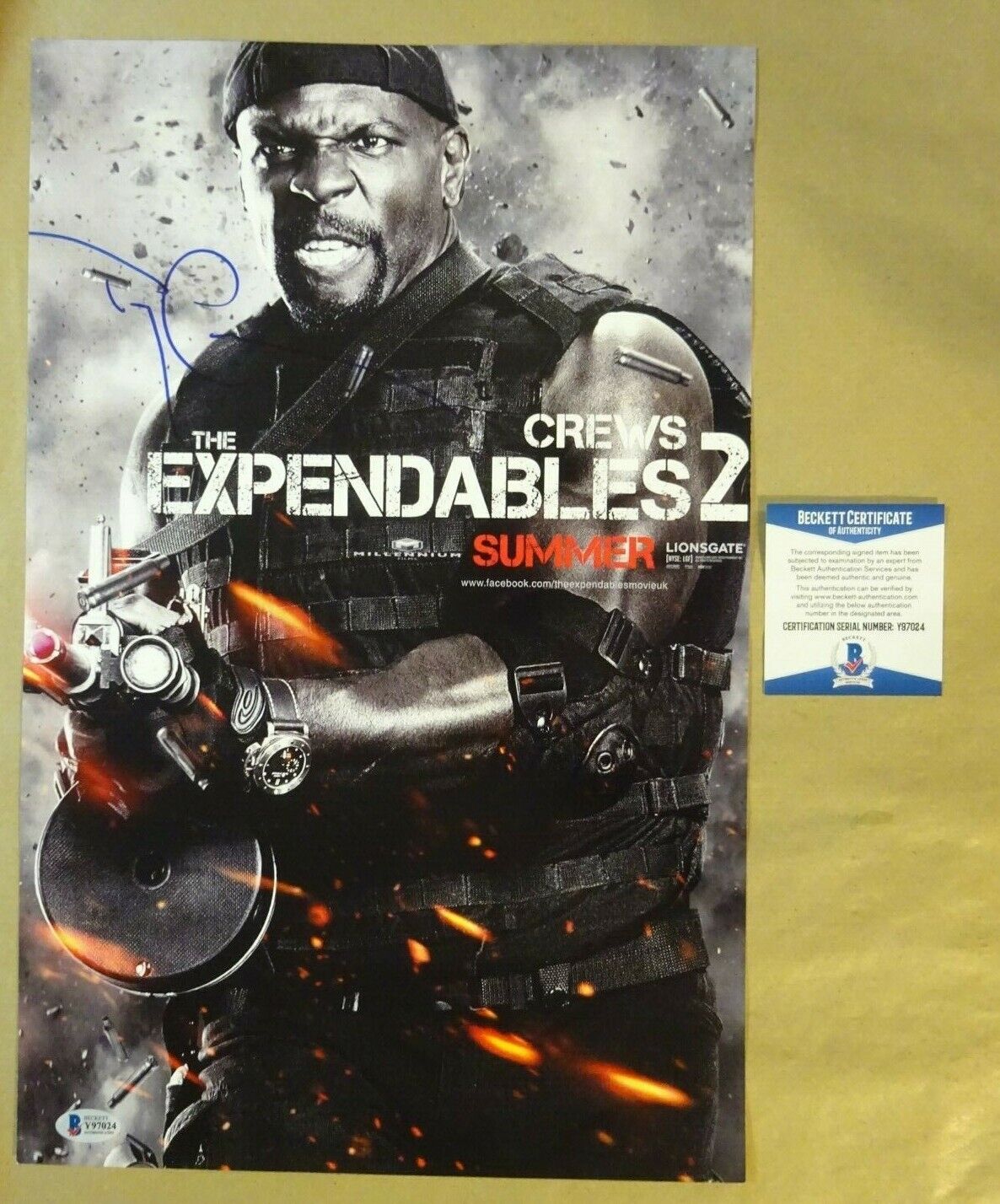 Signed TERRY CREWS Autographed THE EXPENDABLES 2 Photo Poster painting 11x17