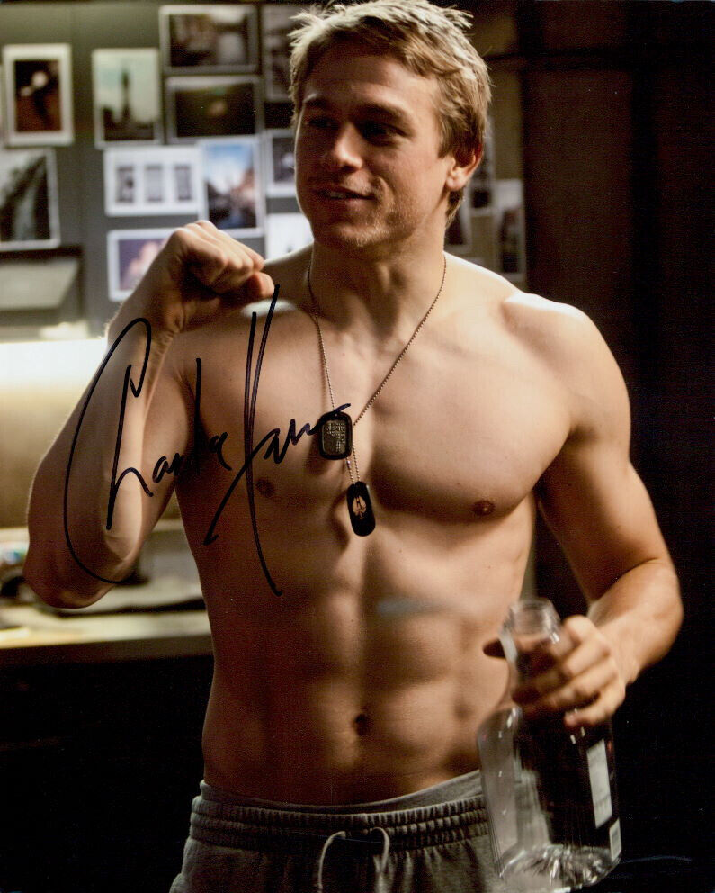 Charlie Hunnam shirtless signed 8X10 Photo Poster painting