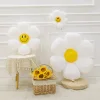 6 Petals Smile Daisy Flower Large Aluminum Film Balloons Party Birthday Festive Decors