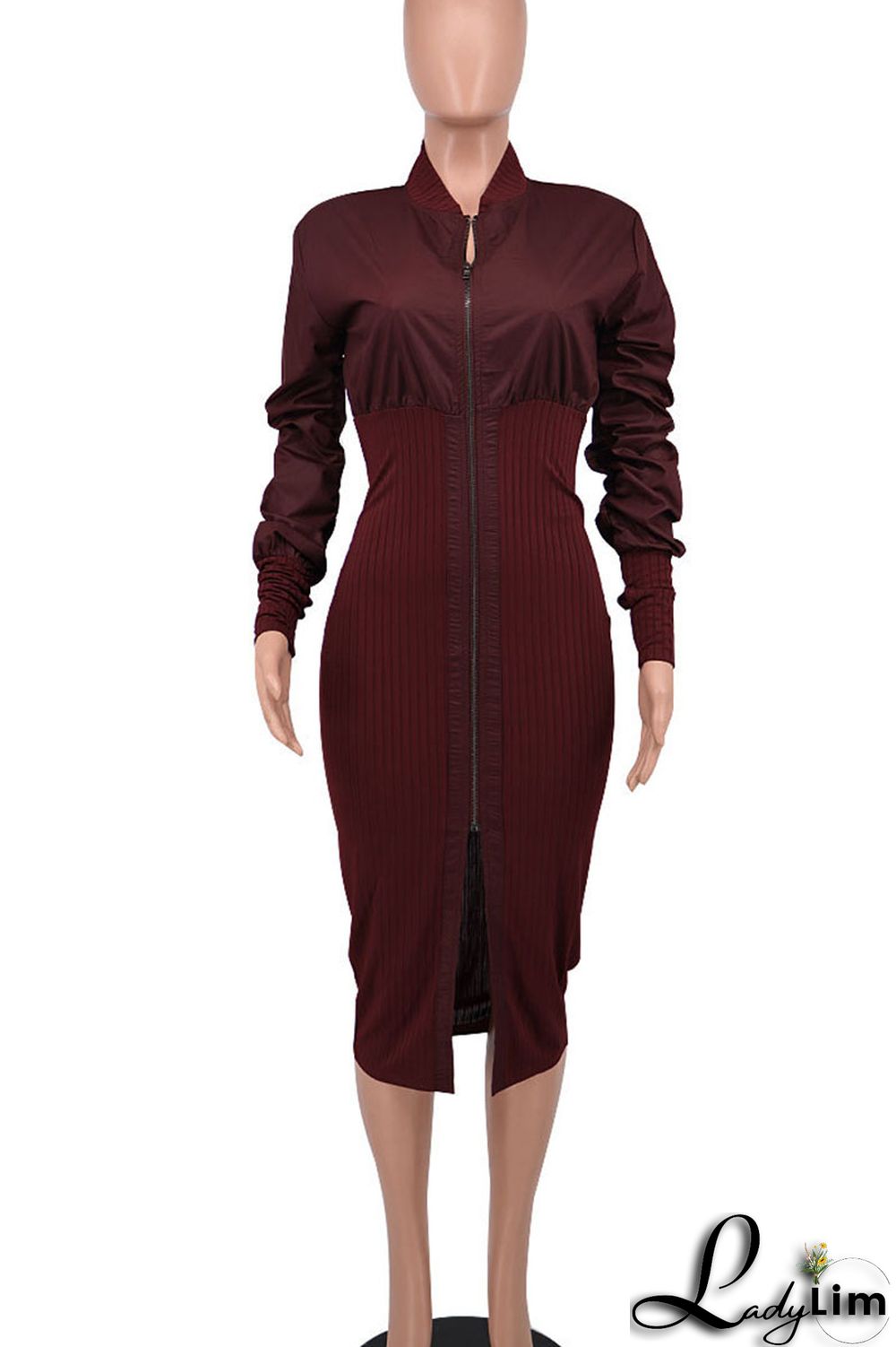Green Casual Street Solid Split Joint Fold Zipper Collar Dresses