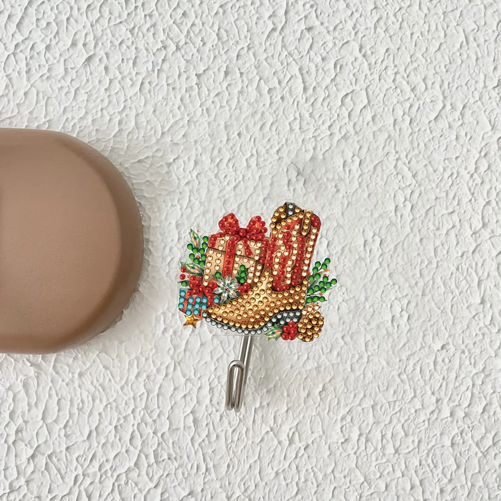 8Pcs Christmas Chelsea Boots Diamond Art Hanging Hooks Diamond Painting Hooks