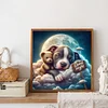 Diamond Painting -DIY Round Drill Good Night Bear and Puppy