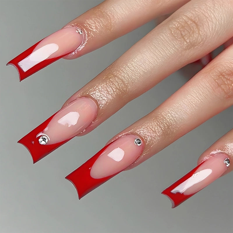 French Style Minimalist Flower Butterfly ABS Press-on Nails 1 Set