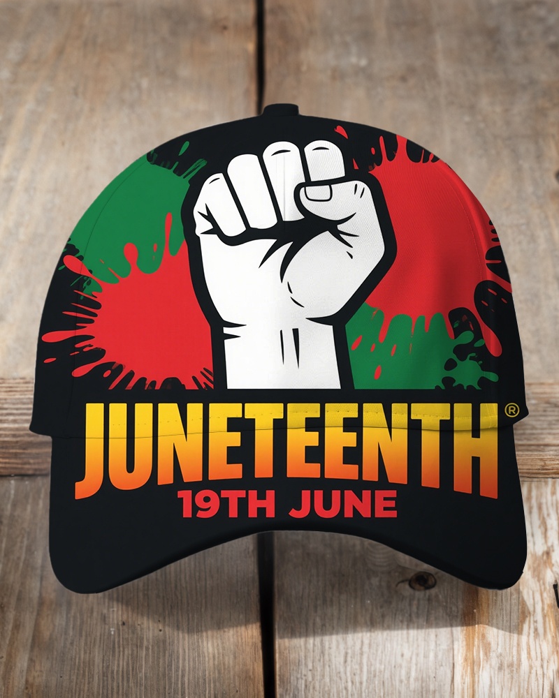 Juneteenth Theme Fist Design Outdoor Baseball Cap