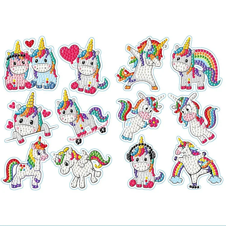 Diamond Painting Stickers 20pcs Unicorn Diamond Arts Kits for Kids