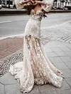 Embroidered Lace Bandeau Wedding Maxi Dress