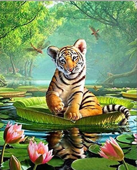 

Tiger in The Pool – Paint By Numbers - 40*50CM, 501 Original