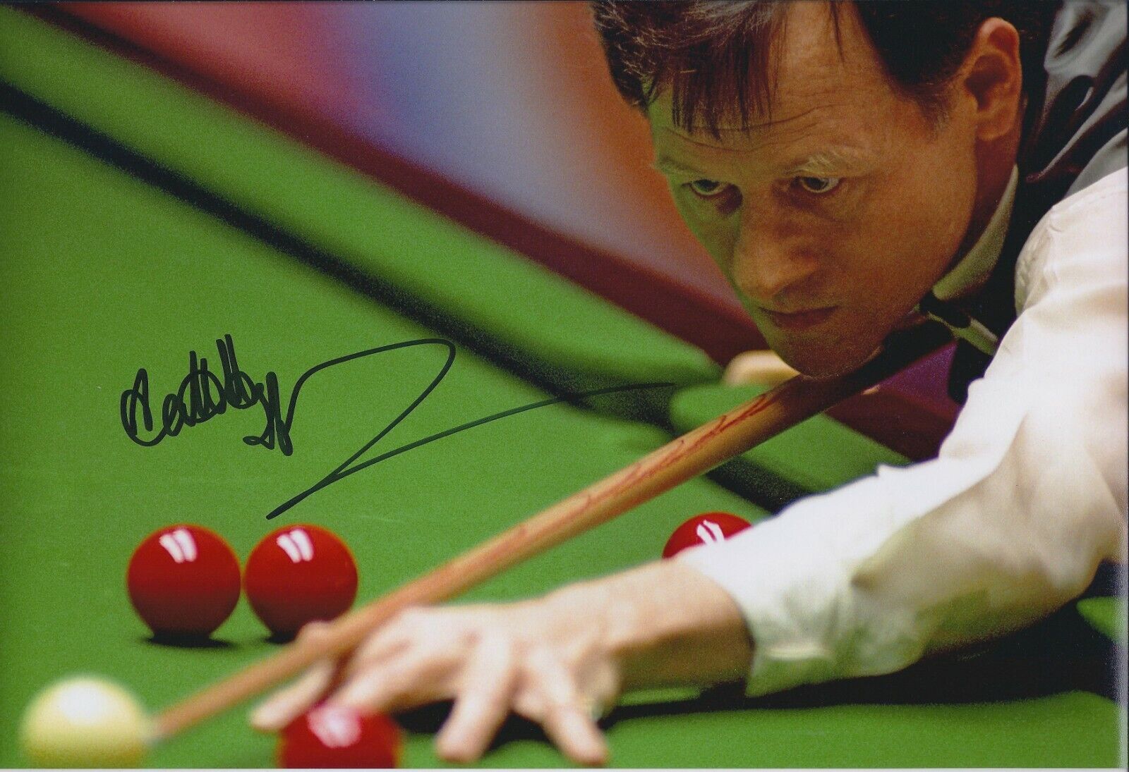 Alex HIGGINS The Hurricane SIGNED Snooker Champion 12x8 Photo Poster painting AFTAL RD COA