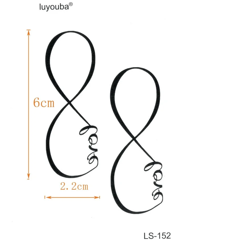 Forever LOVE Waterproof Temporary Tattoos men Unlimited love Fake Tattoo Body Art Flash Tattoos Tatuagem Tatoo Sleeve