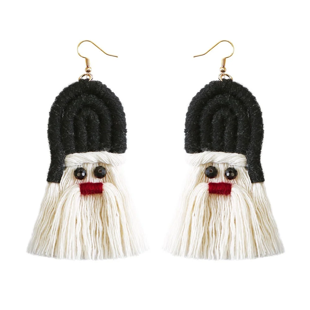 Tinyname® Santa Claus Earrings Bohemian Tassel Woven Earrings
