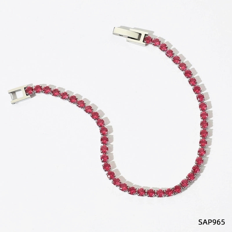 Modern Style Solid Color 304 Stainless Steel 16K Gold Plated White Gold Plated Gold Plated Zircon Bracelets In Bulk