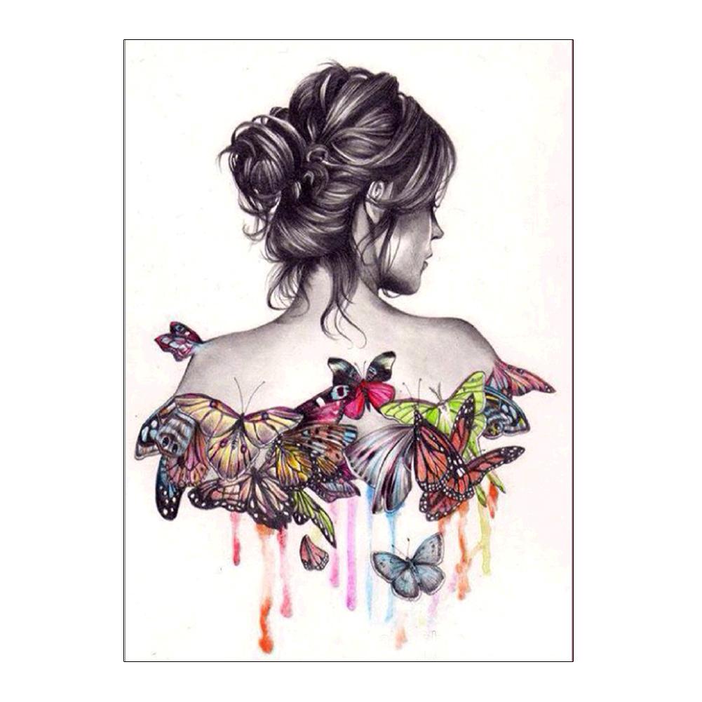

30*40CM - Butterfly Beauty Girl - Round Drill Diamond Painting, 501 Original