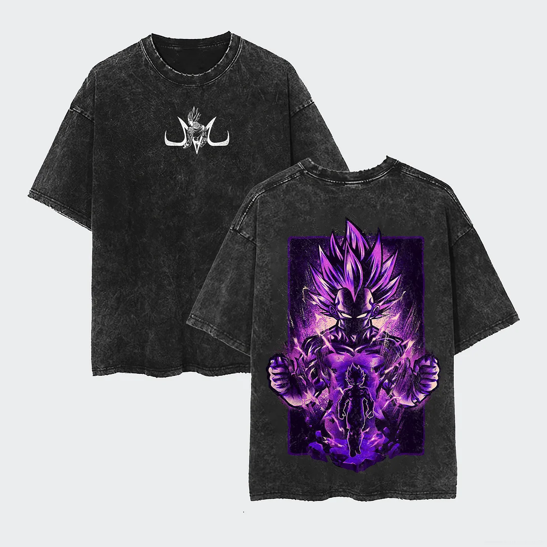 Dragon Ball Vegeta Anime Oversize Washed T-Shirt