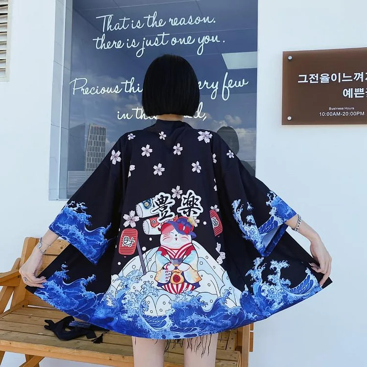 The Lucky Cat Kawaii Style Kimono Yukata weebmemes