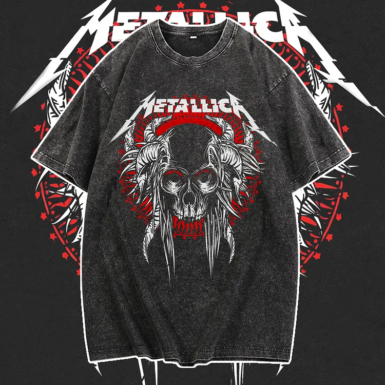 Davidhawaii100% Cotton Casual Men's Rock Trend Ghost Street T-Shirt - 100% Cotton