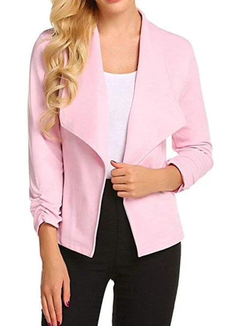 Women's Solid Color Long Sleeve Suit Top