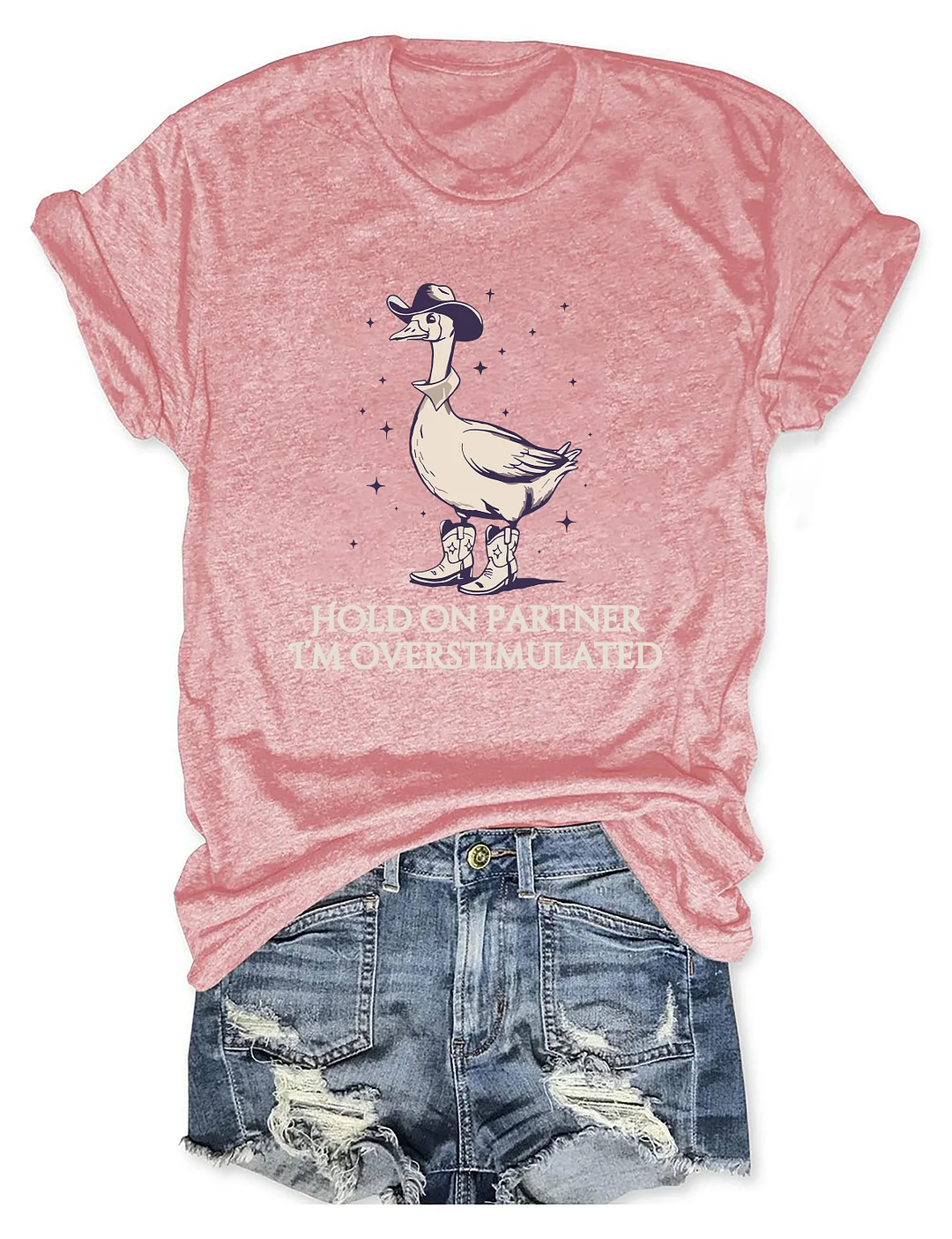 Hold On Partner Im Overstimulated T-shirt