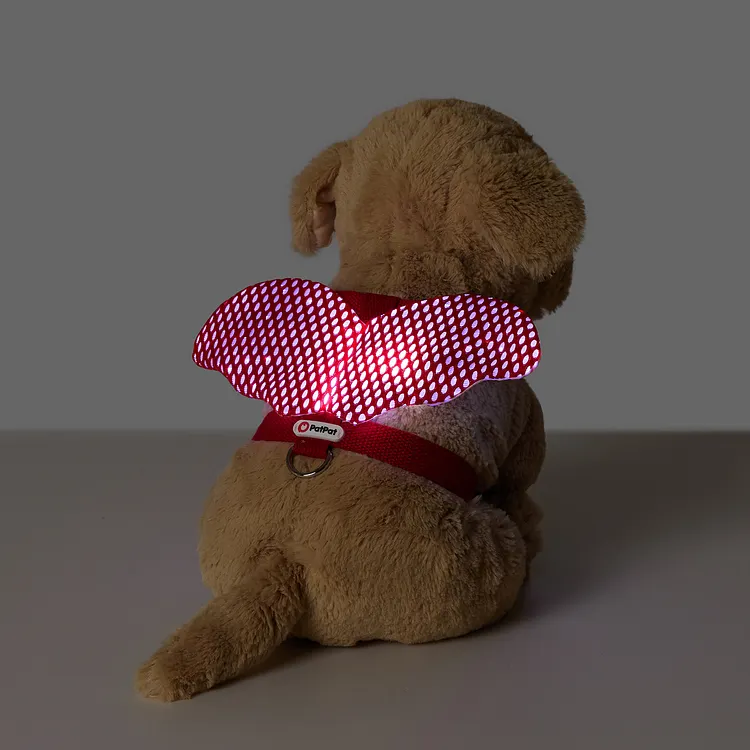 Go-Glow Illuminating Pet Harness Light Up Wings for Small Medium Pets Including Controller (Built-In Battery)