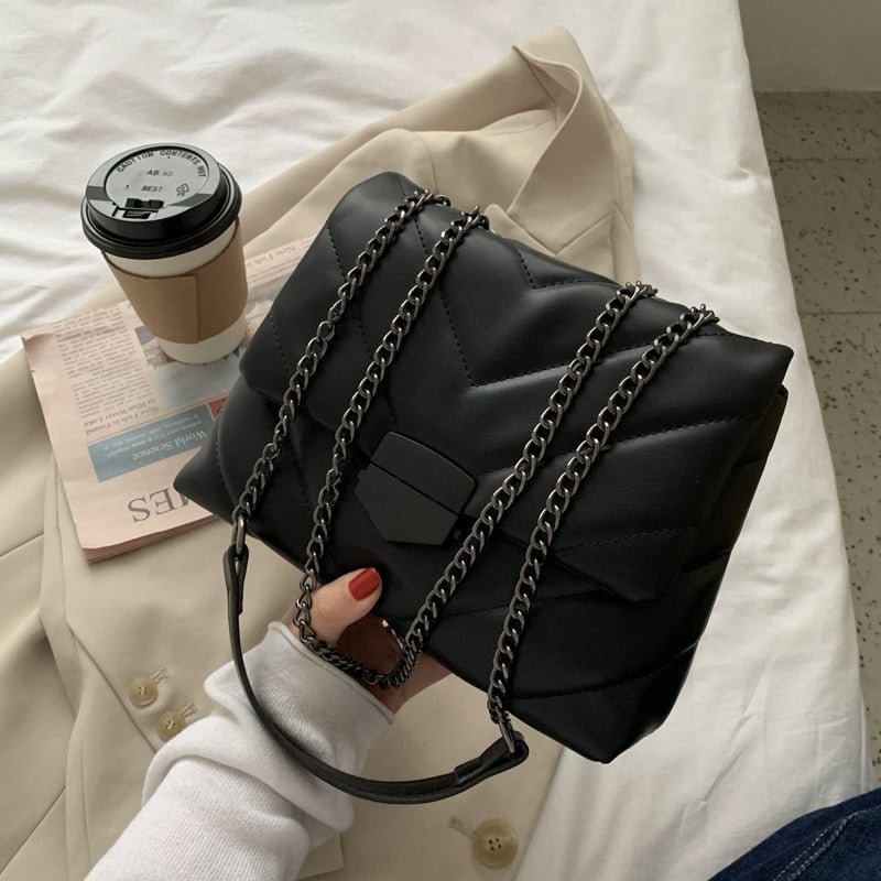 էѧӧܧ Chain Women Shoulder Bag Designer Quilted Handbags Luxury Pu Leather Crossbody Bag Lady Small Flap Purses 2021
