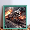 Skeleton Train-11CT Stamped Cross Stitch 40*40cm/15.75*15.75in