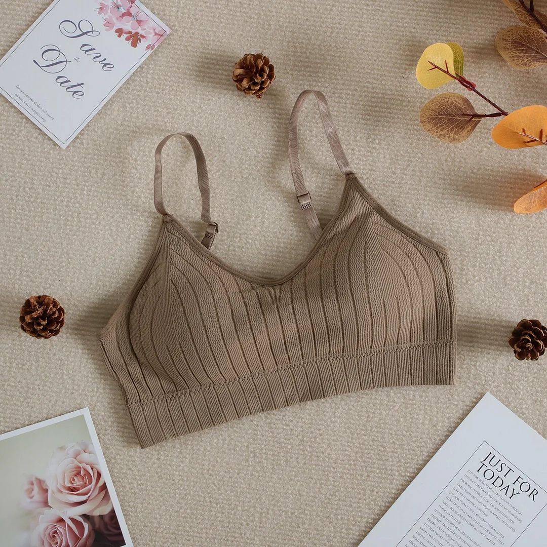 Billionm Seamless Tube Top Bra Women Sexy Striped Bralette Lingerie Female Wireelss Underwear A B CUP