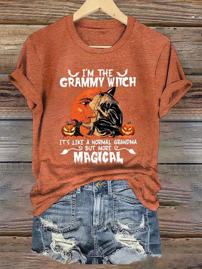 Women's I'm the Grammy Witch Printed T-Shirt