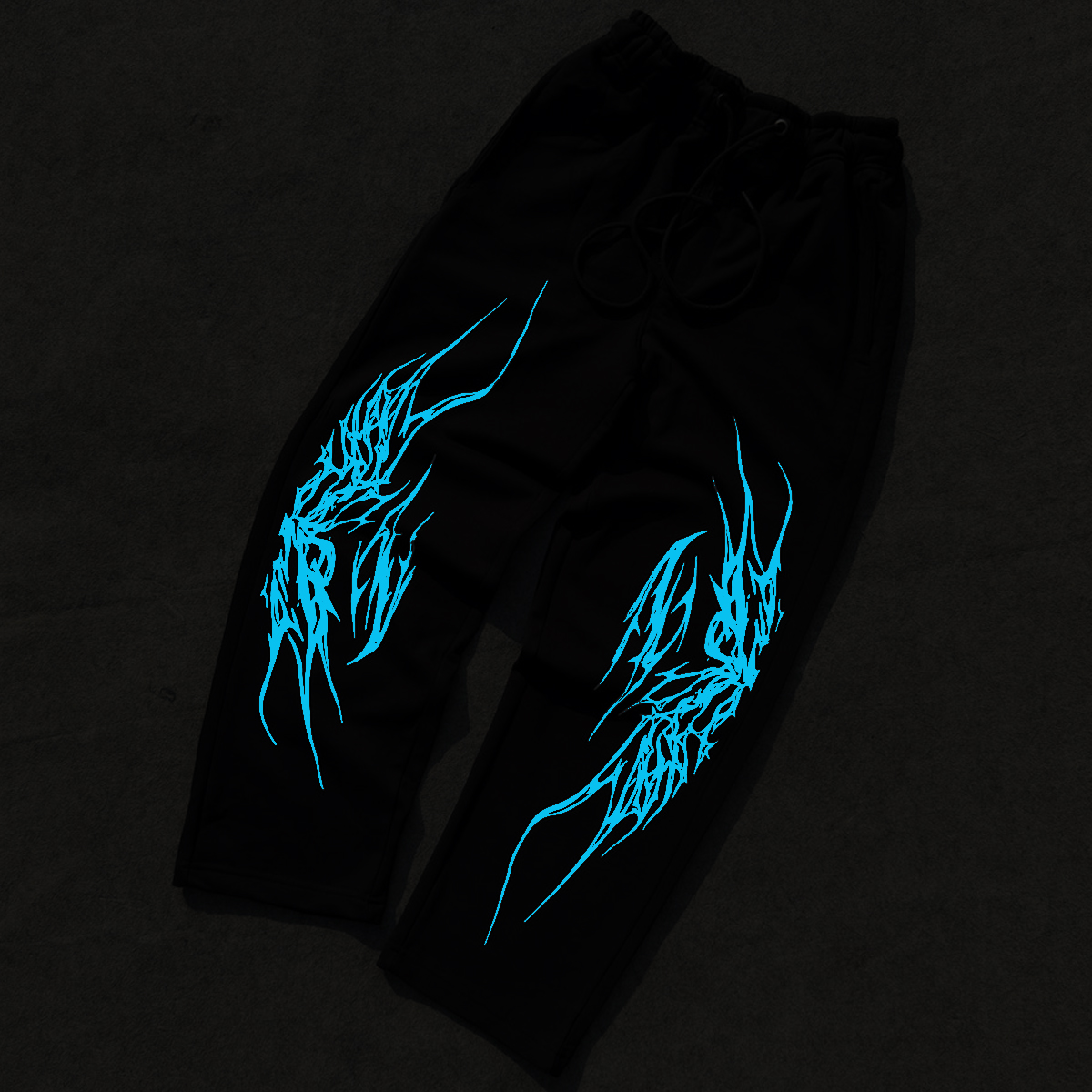Luminous Gothic Print Cotton Blend Sweatpants