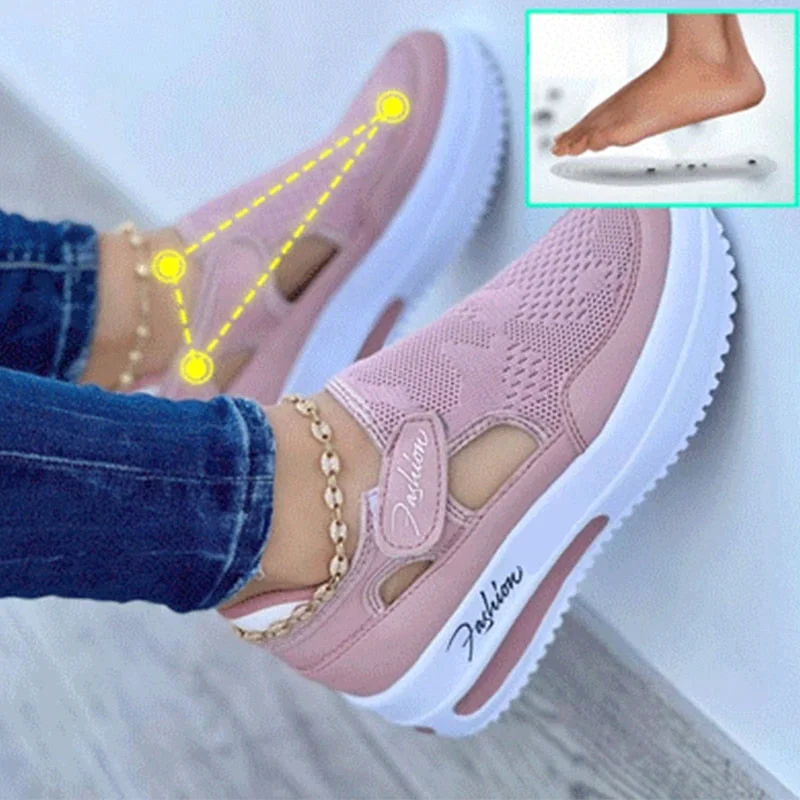 Women Sneakers New Design Casual Round Toe Mesh Shoes Breathable Comfort Female Sport Shoes Non-Slip 2022 Spring Solid Color