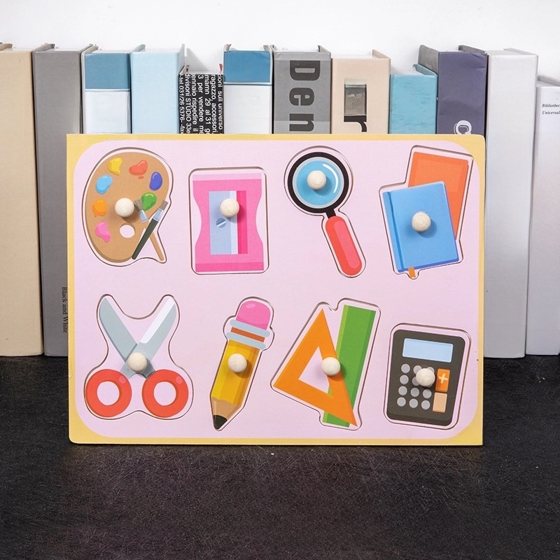 Children ‘s Education Wooden Toys Numbers Alphabet Fruit Intelligence Building Blocks 1 Set