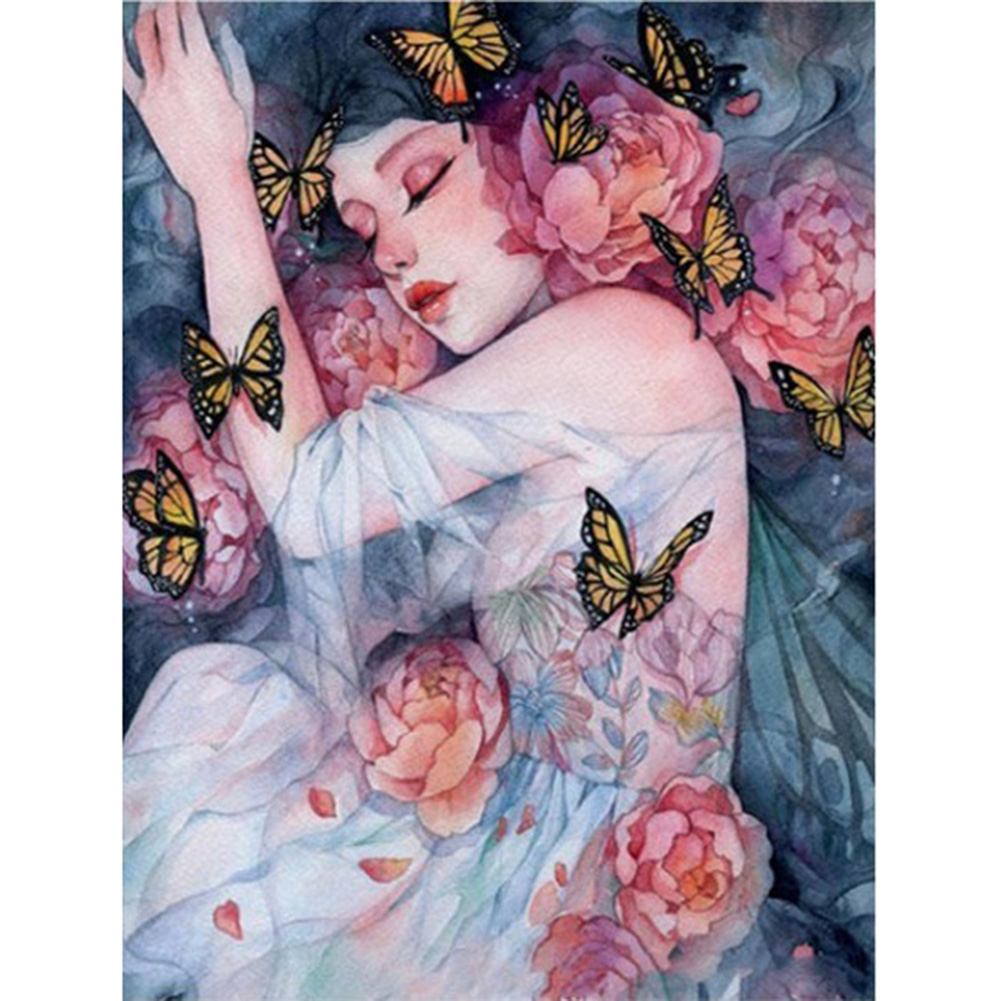 

30*40CM-Girl-Round Drill Diamond Painting, 501 Original