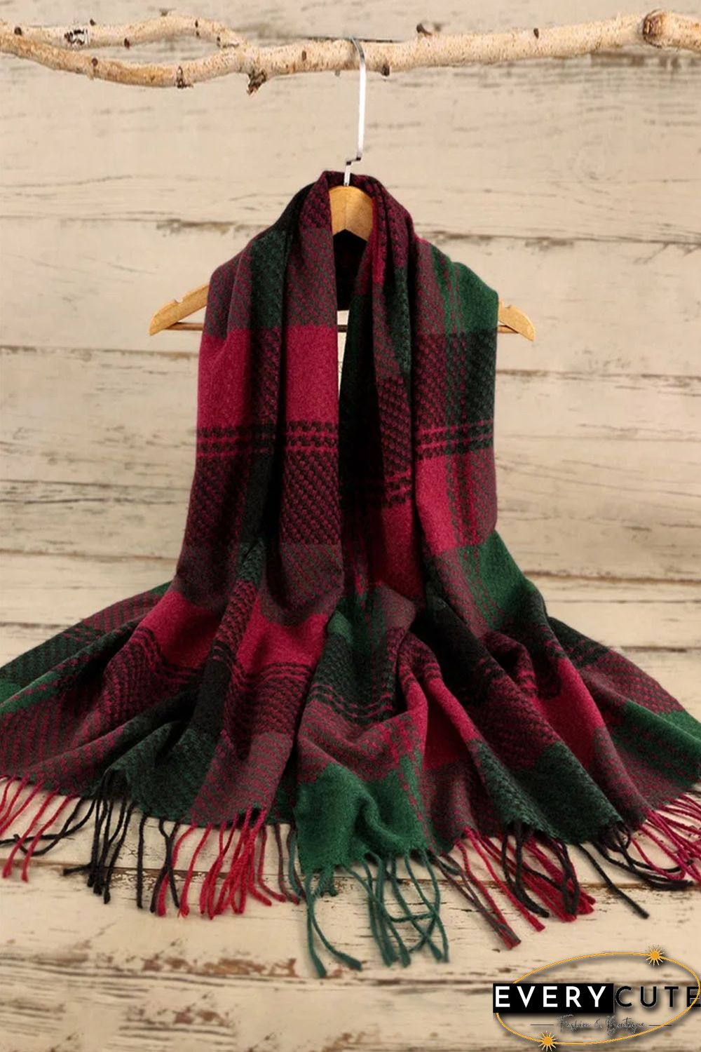 Red Green Plaid Christmas Fashion Scarf