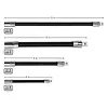 4Piece Flexible Socket Extension Bar 1/4 3/8 1/2 Inch Drive