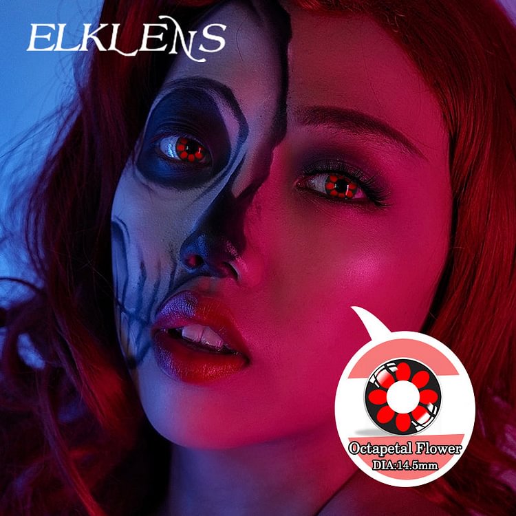 Halloween Flower Red Cosplay Contact Lenses