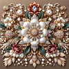 (40*40cm)Pearl Flower - Round Partial AB Drill Diamond Painting